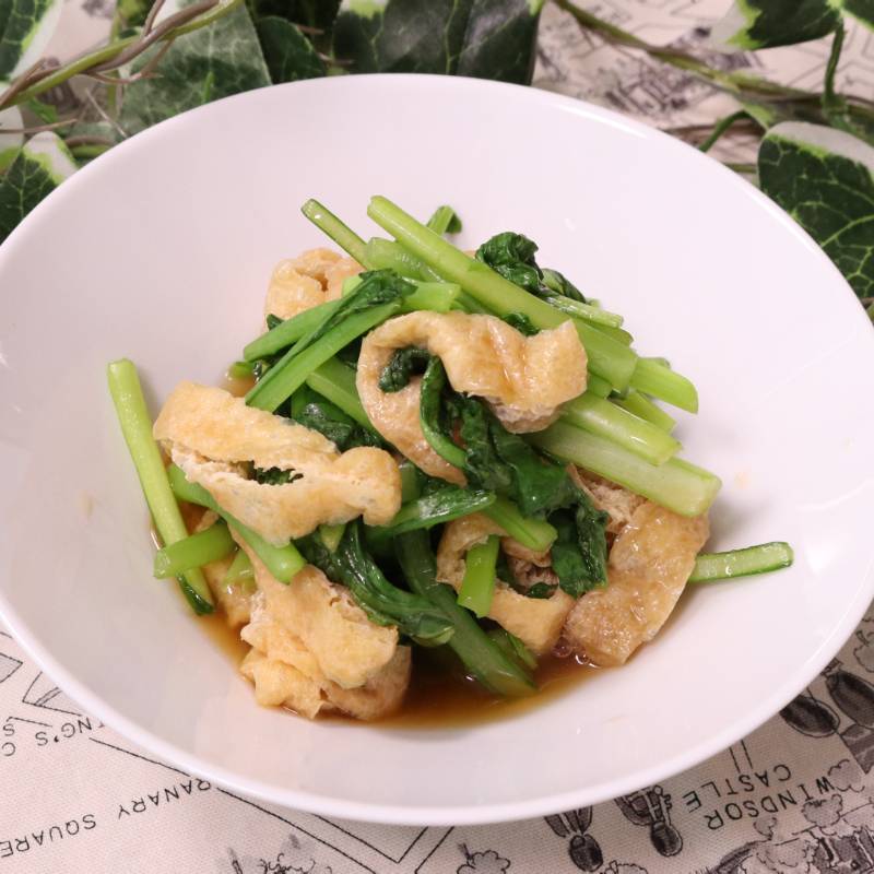 小松菜と油揚げのおひたしレシピ レンジで1分半めんつゆだけ ＃Shorts