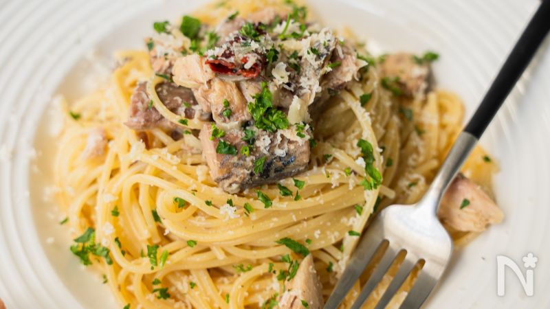 サバ缶を使って10分でできる!絶品☆さば味噌クリームパスタ