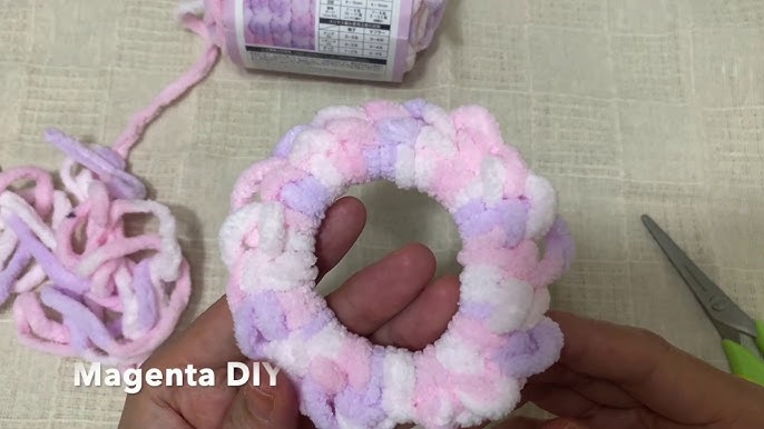 指編みシュシュの作り方