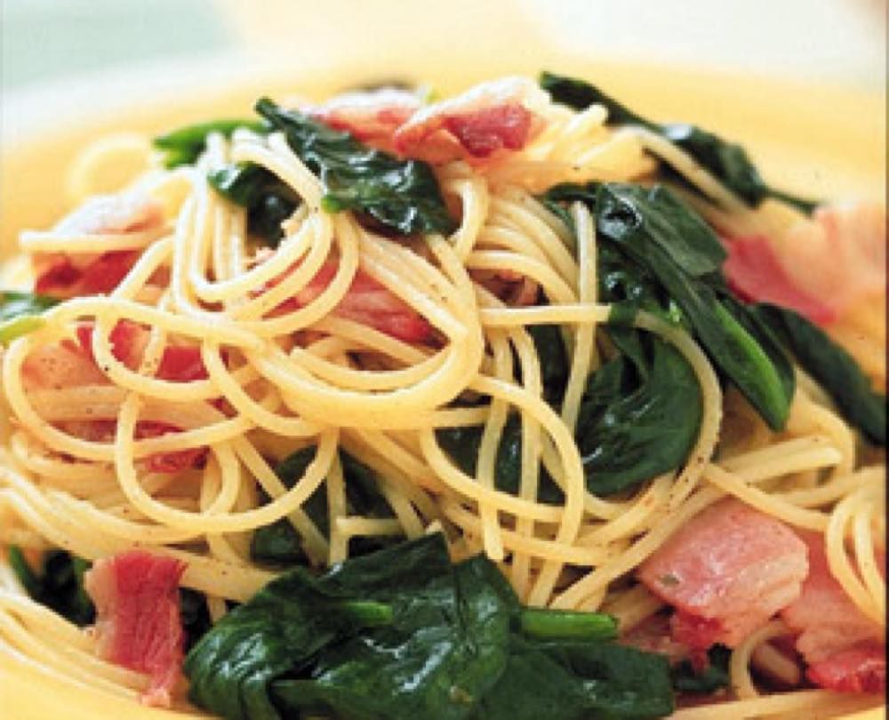 ほうれん草とベーコンの焦がしバター醤油パスタゆうyouさんのレシピ書き起こし