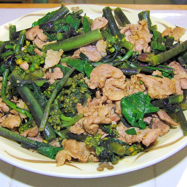 レア食材紅菜苔の中華炒めレシピ作り方菜の花よりも癖がなく食べやすい。 紅菜苔 スマート中華レア食材