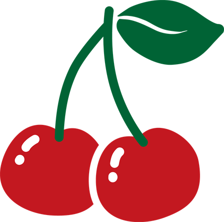 さくらんぼ・チェリーのシルエット無料のAi・PNG白黒シルエットイラスト