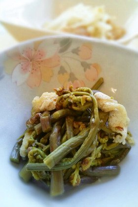わらびと油揚げのきんぴら