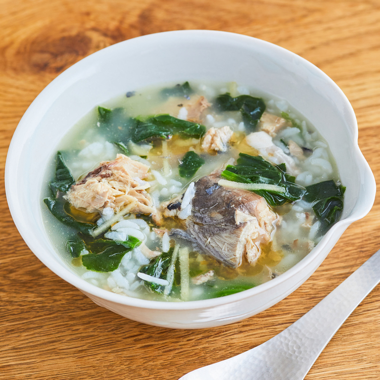 さば缶とわかめの雑炊サンシャイン