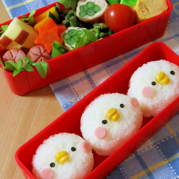 仲良し首まげシマエナガ弁当☆キャラ弁