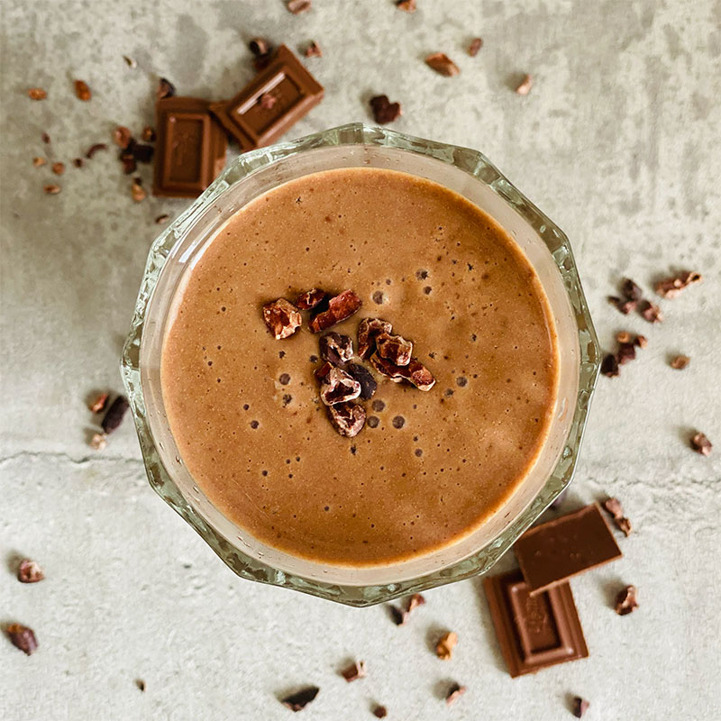 ダイエットスイーツバナナチョコテリーヌ プルプル美味しい♡混ぜて冷やすだけの簡単レシピ