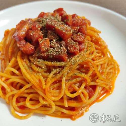 トマトジュースで簡単！ガーリックミートソーススパゲッティのレシピ