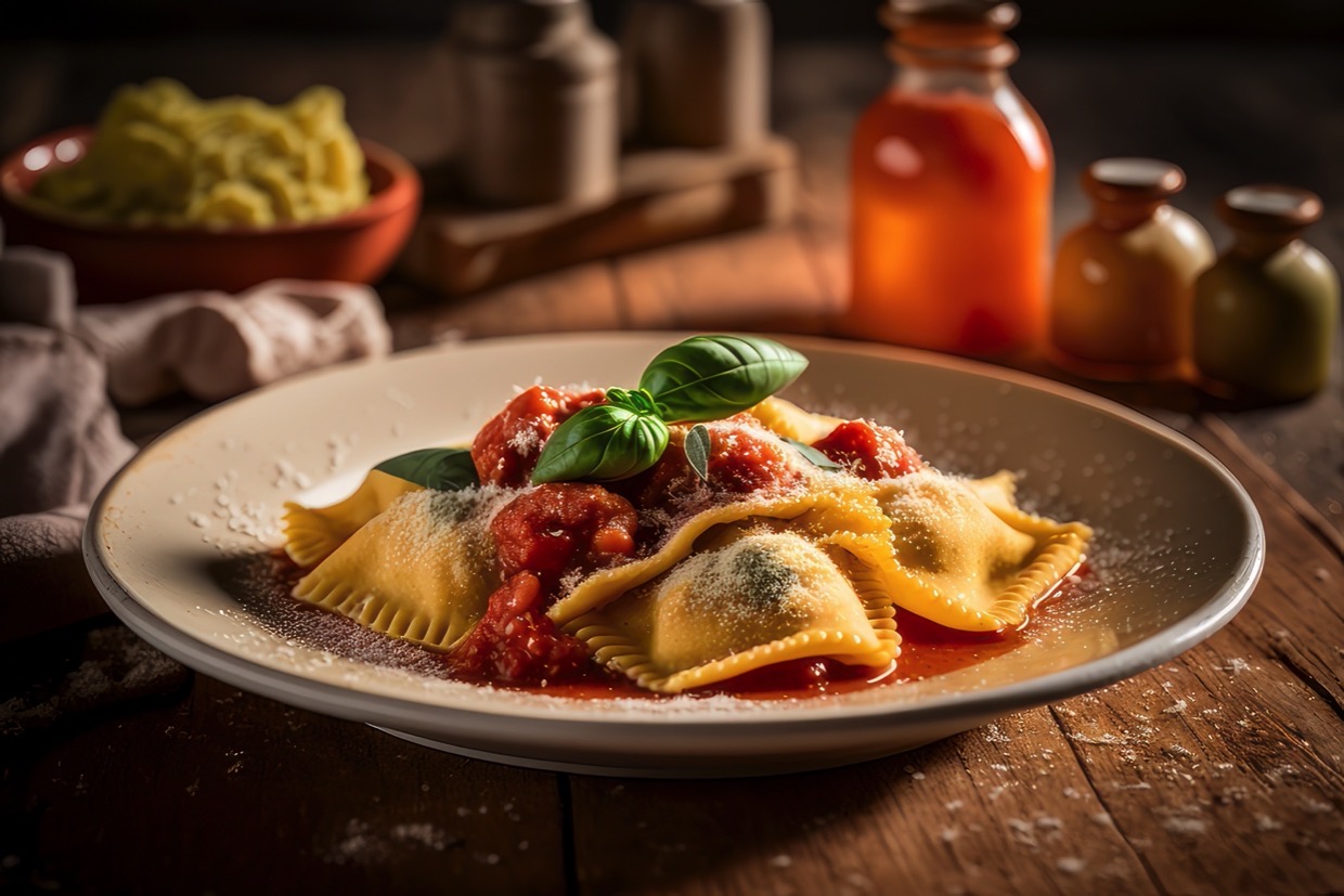 ラビオリきのこのクリームソース