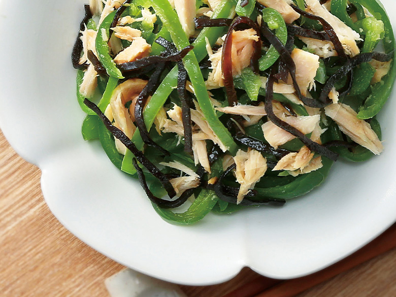 □簡単５分！！常備菜 ピーマン ツナ缶・塩昆布の炒め物 味付け不用で滅茶美味しい♪ : 「料理と趣味の部屋」