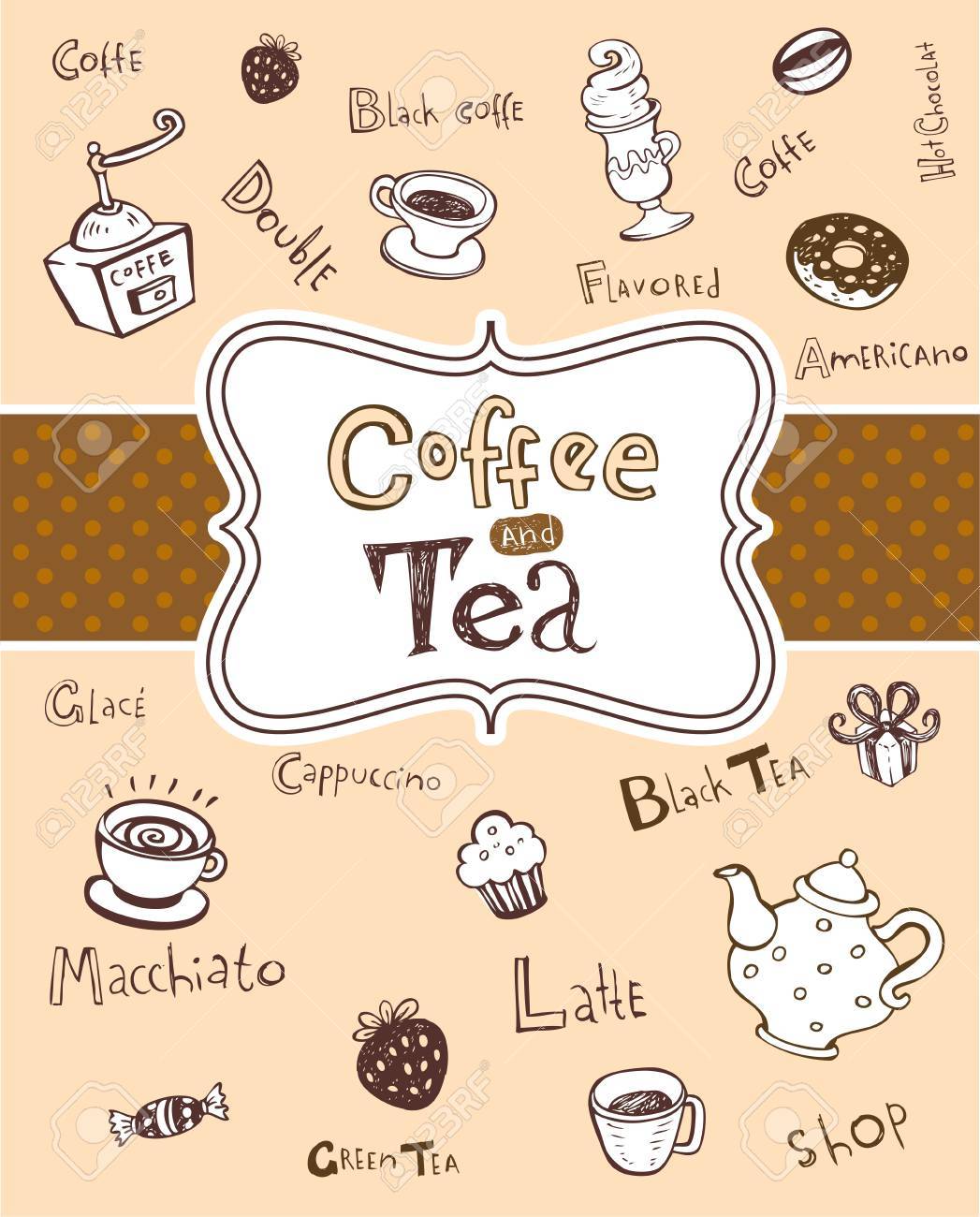 メニュー表」のテンプレート・カフェや喫茶店におすすめのかわいいデザイン・Wordのテキ イラストボックス「プレミアム」テンプレート