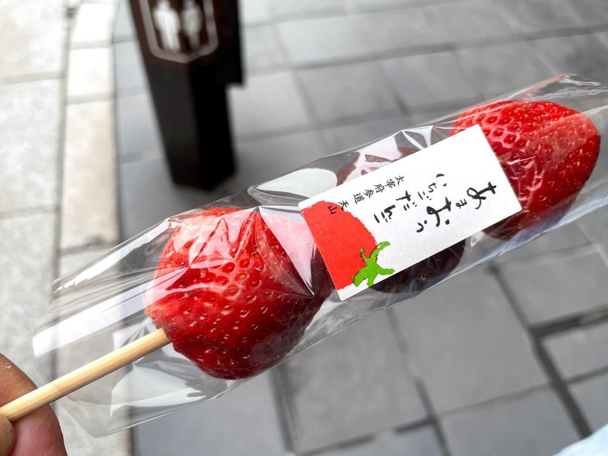 福岡県 太宰府市 ：太宰府参道天山 本店 てんざん 「あまおう大福最中」、「梅ヶ枝餅」 : きわめればスカタン