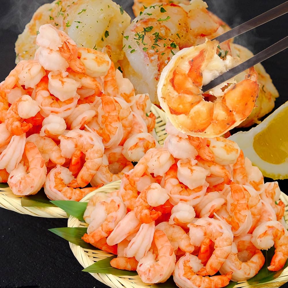 冷凍エビの下処理