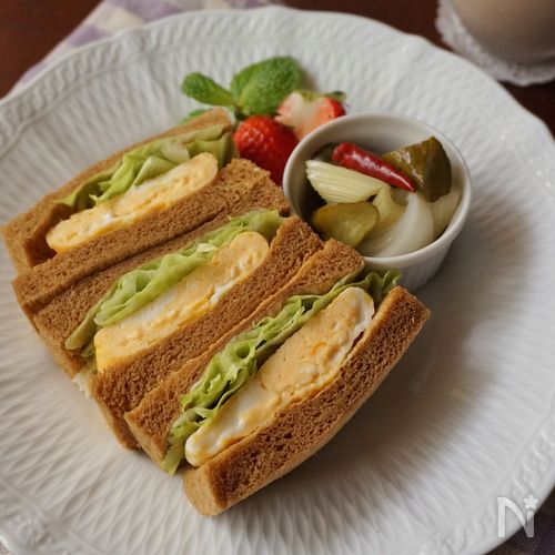 小松菜卵焼きサンド