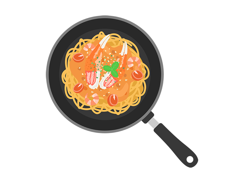 ミートソースパスタのイラストイラスト無料・かわいいテンプレート