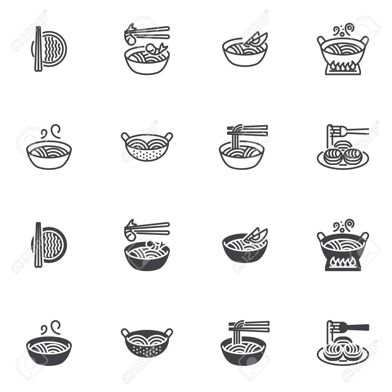 ラーメンラーメンアイコンロゴグラフィックレストラン ストックベクター ©foontntd 286650612