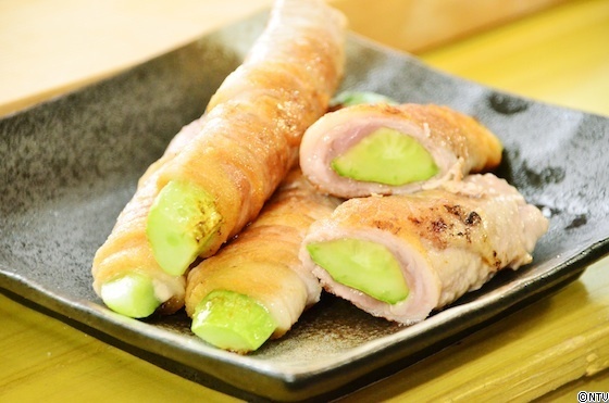 ヤングコーンのフラワー肉巻き