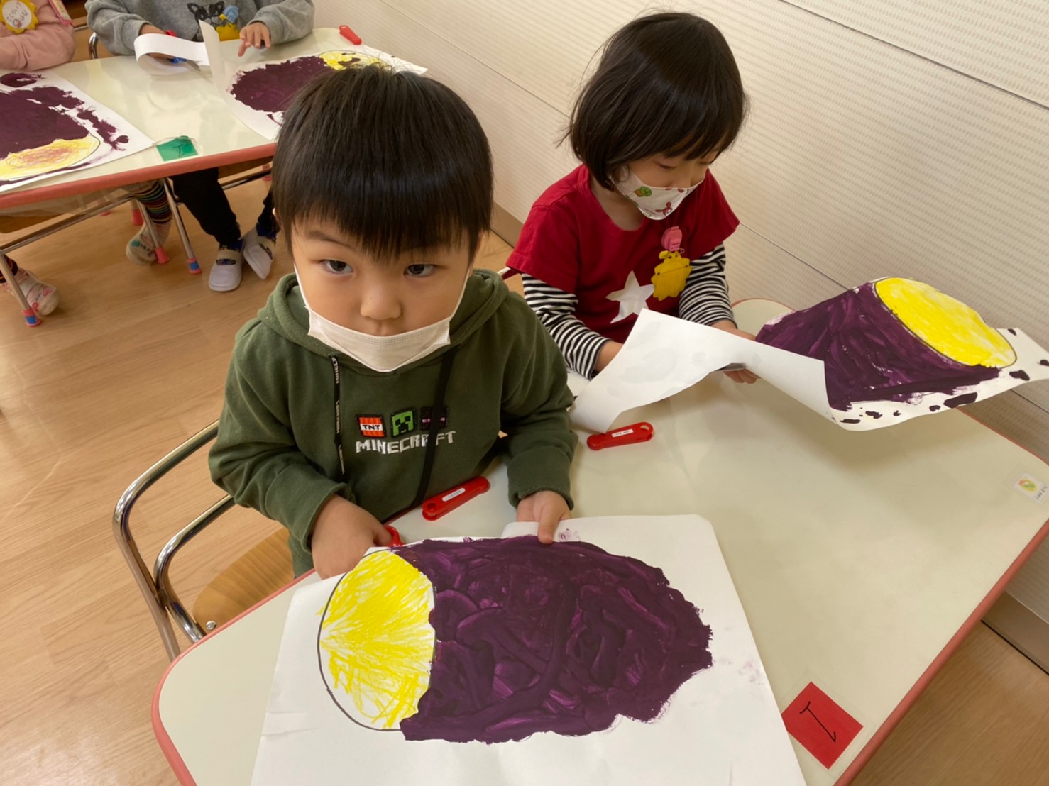 焼き芋製作を保育園でしよう にじみ絵・1歳児・5歳児・立体・さつまいも保育士くらぶ