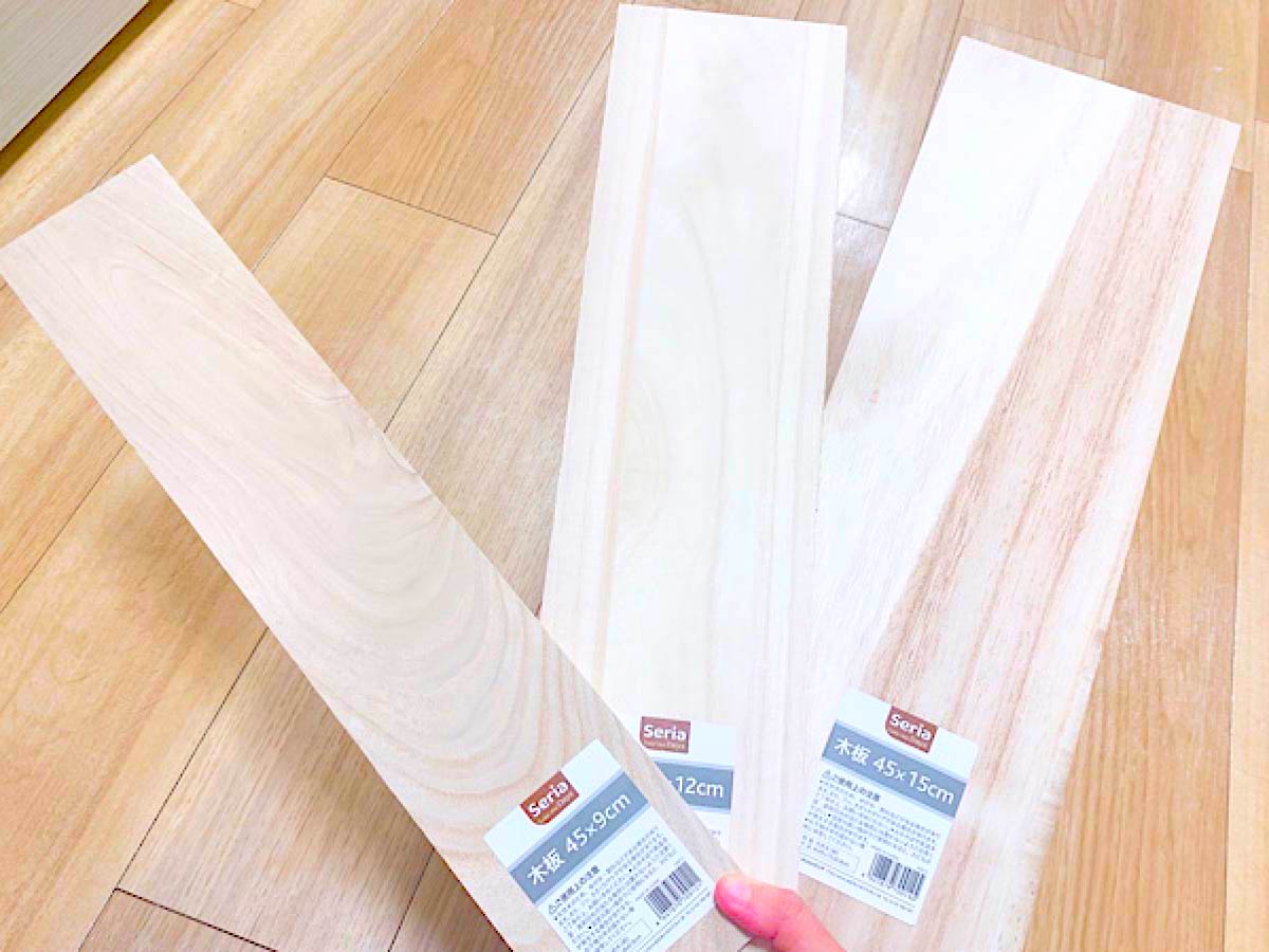 100均セリア・木製角材の商品一覧。サイズとセット本数 100円
