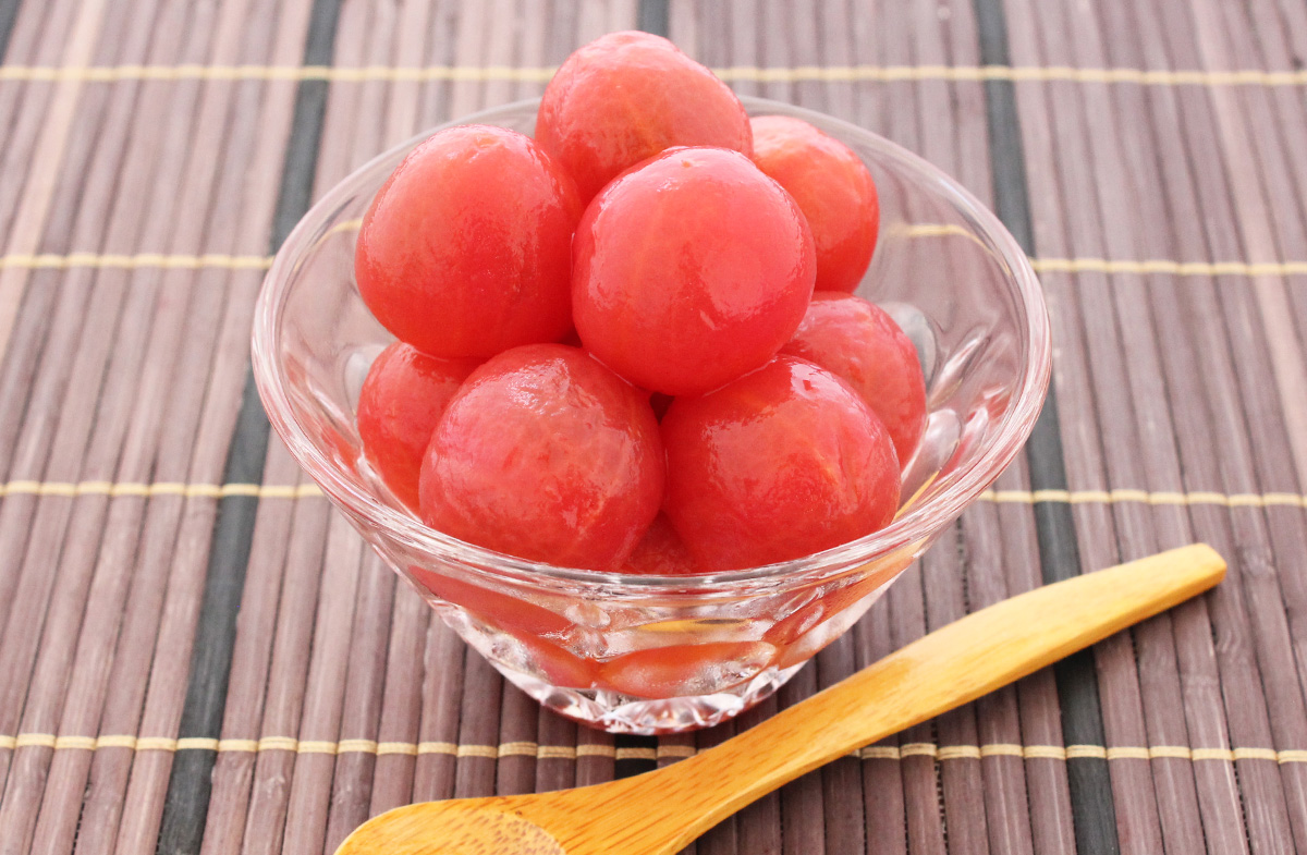 電子レンジ★トマトとハムの白だし冷やしうどん