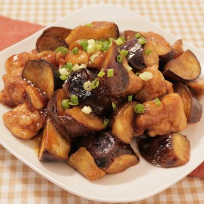味付け簡単 鶏肉とナスの甘酢あん