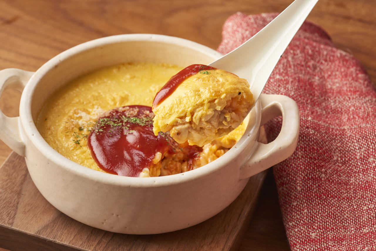 オーブントースターで 焼きオムライス