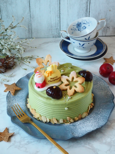 ナッペ要らずで簡単♩抹茶のショートケーキ