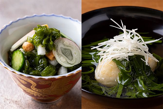 めかぶとモロヘイヤとトマトのサラダ