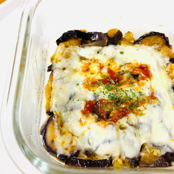 茄子とピーマンのケチャップ炒め